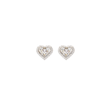 1.00ct Diamond 18K Gold Heart Illusion Stud Earrings