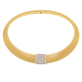 0.61ct Diamond 18K Italian Gold Graduated Choker Necklace