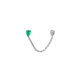 0.93ct Emerald Diamond 18K Gold Chain Stud Earrings
