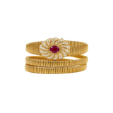 2.53ct Diamond Ruby 18K Italian Gold Wrap Bracelet