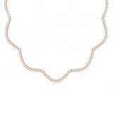 2.94ct Diamond 14K Gold Wave Necklace