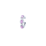 0.75ct Diamond Pink Sapphire 18K Gold Three Stone Ear Cuff