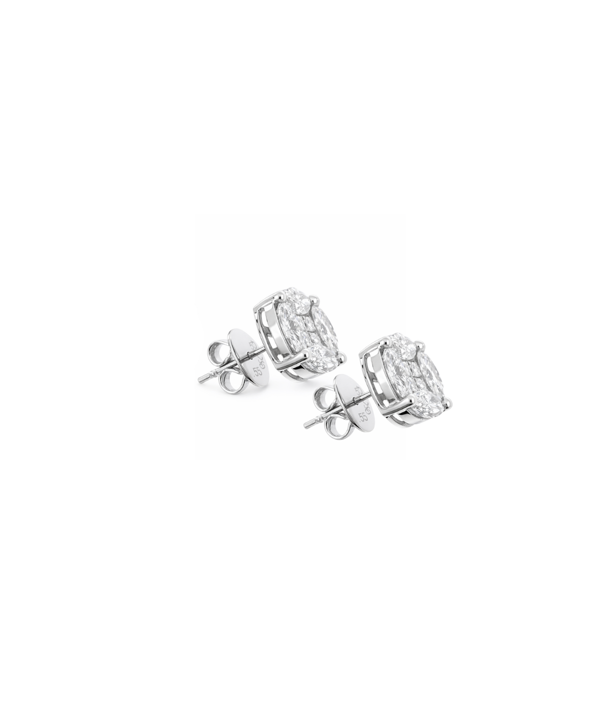 1.26ct Diamond 18K Gold Round Illusion Stud Earrings