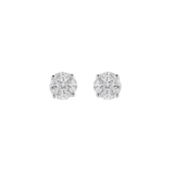 2.63ct Diamond 18K Gold Illusion Stud Earrings