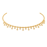 0.34ct Diamond 18K Gold Drop Choker Necklace