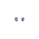 1.70ct Diamond Tanzanite 18K Gold Halo Earrings