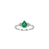 0.80ct Diamond Emerald 14K Gold Classic Ring