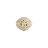 2.41ct Diamond 18K Gold Pave Pear Ring