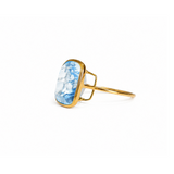 11.59ct Blue Topaz 18K Gold Cocktail Ring