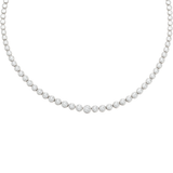 8.25ct Diamond 18K Gold Bezel Set Half Tennis Necklace
