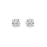 2.73ct Diamond 18K Gold Illusion Stud Earrings