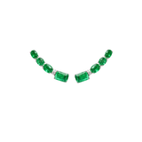 5.06cts Diamond Emerald 18K Gold Climber Earrings