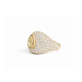 2.41ct Diamond 18K Gold Pave Pear Ring