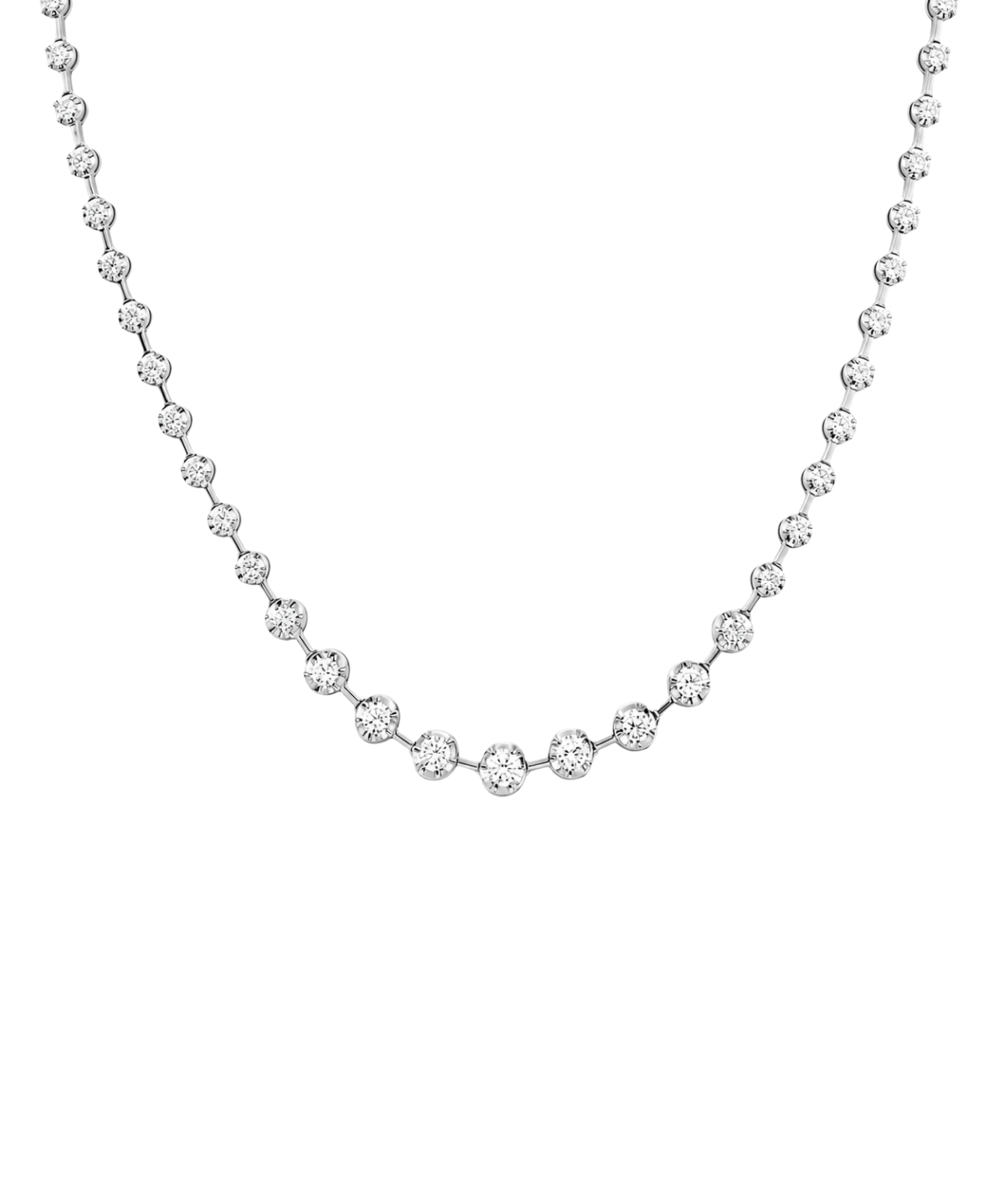 1.58ct / 4.16ct Diamond 18K Gold Graduated Link Tennis Necklace