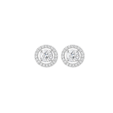 1.89ct Diamond 14K Gold Halo Stud Earring