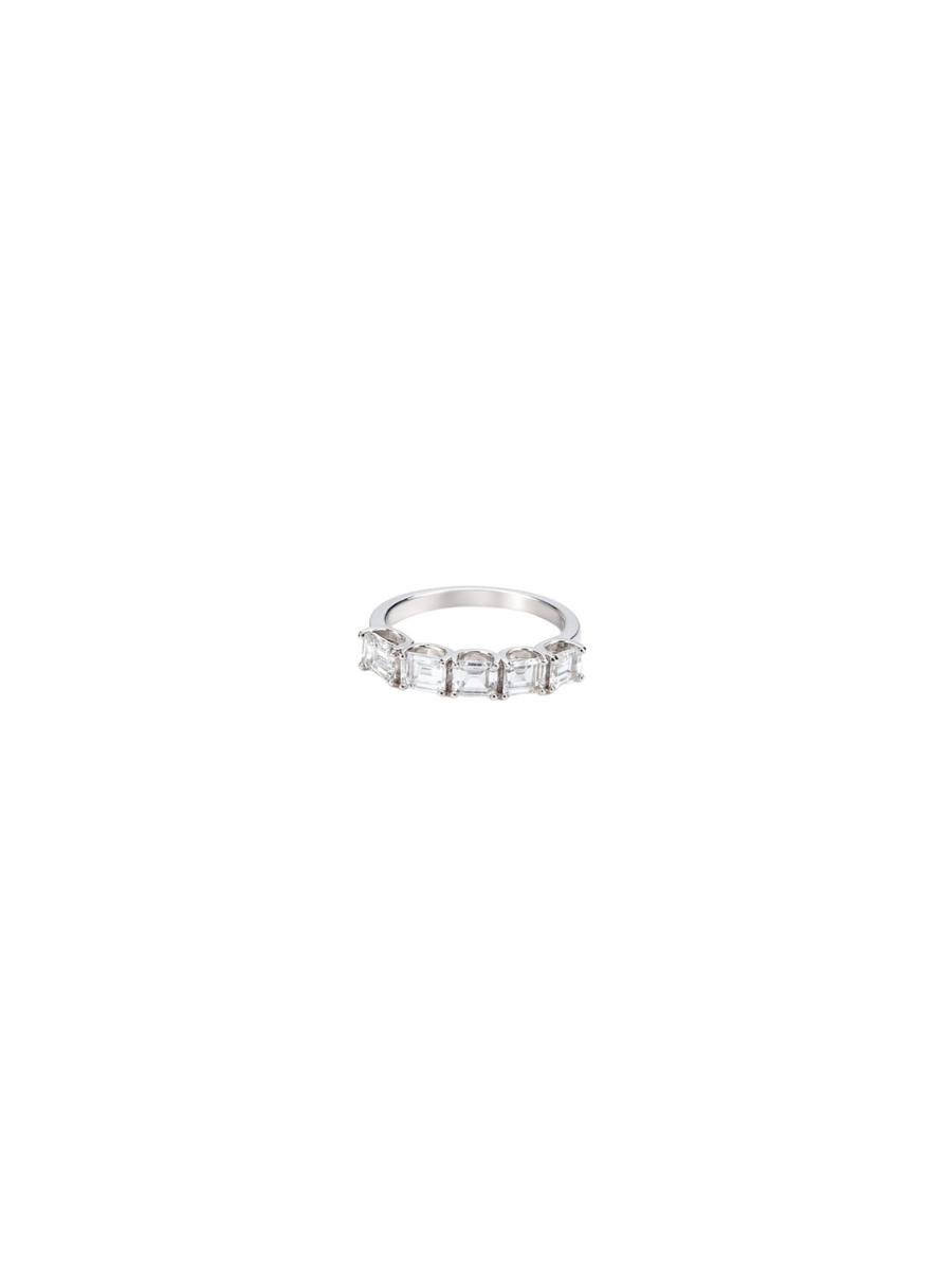 1.90ct White Sapphire 14K Gold Half Eternity Ring