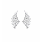 3.90ct Diamond 18K Gold Large Wing Climber Earrings