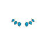 4.63ct Diamond Turquoise 18K Gold Pear Climber Earrings