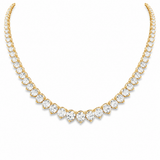 24.80ct Diamond 14K Gold Graduated Tennis Necklace
