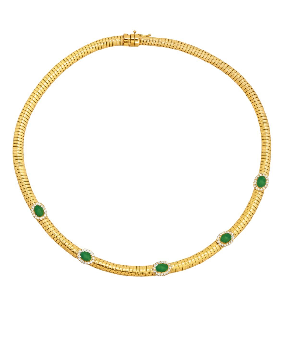 2.57ct Diamond Emerald 18K Italian Gold Necklace