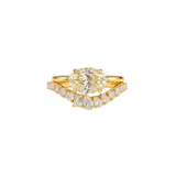 GIA 2.20ct Diamond 18K Gold Double Stacked Ring