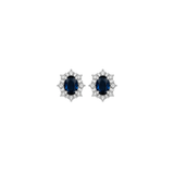 2.82ct Diamond Sapphire 18K Gold Snowflake Halo Earrings