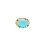 10.47ct Diamond Turquoise 14K Gold Cocktail Ring