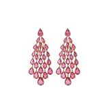 15.20ct Tourmaline 18K Gold Waterfall Dangle Drop Earrings