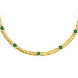 2.57ct Diamond Emerald 18K Italian Gold Necklace
