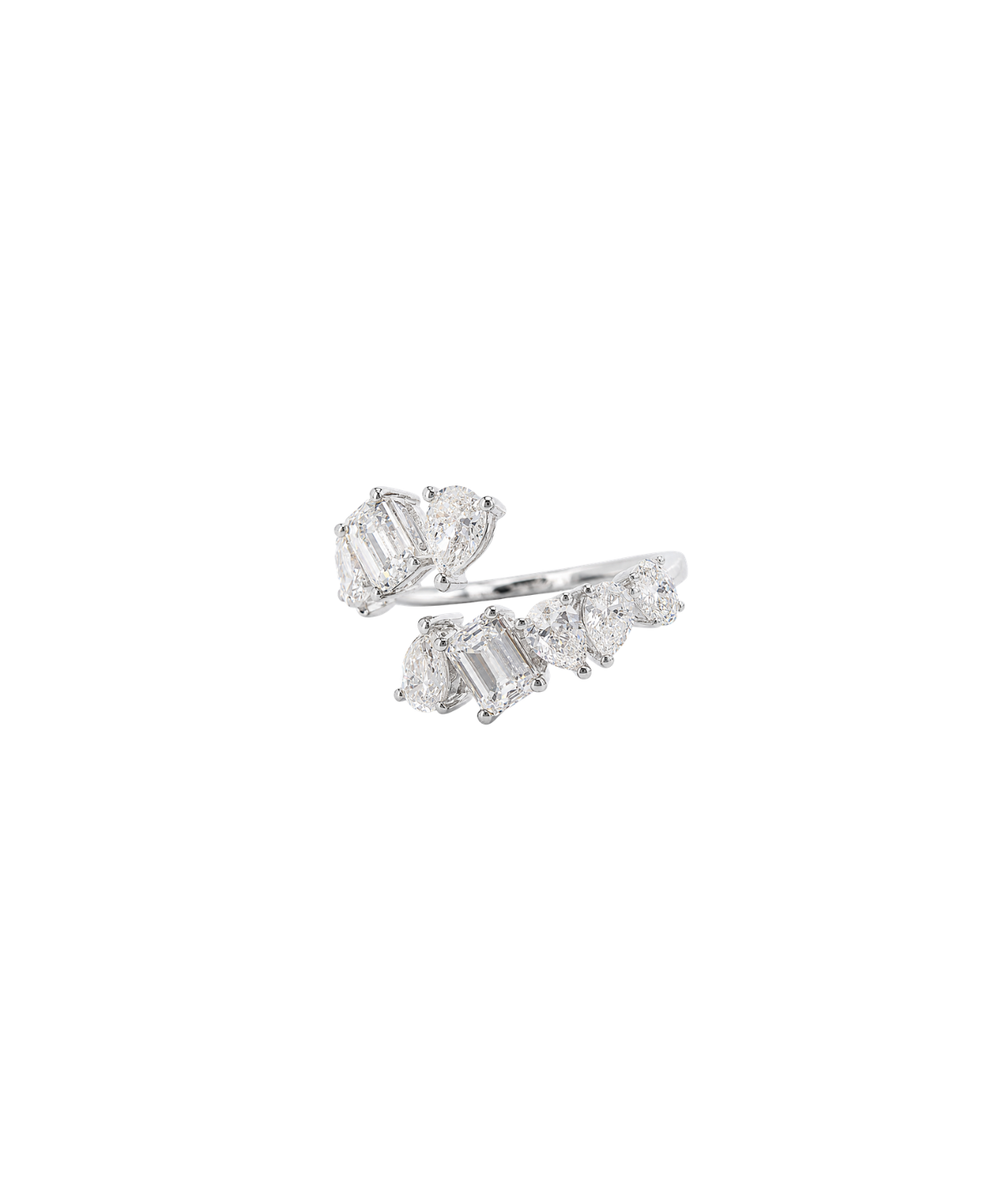 1.64ct Diamond 18K Gold Multi Shape Bypass Ring
