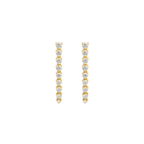 1.28ct Diamond 14K Gold Linear Drop Earrings