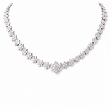 10.30ct Diamond 18K Gold Snowflake Graduated Tennis Necklace