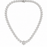 10.30ct Diamond 18K Gold Snowflake Graduated Tennis Necklace
