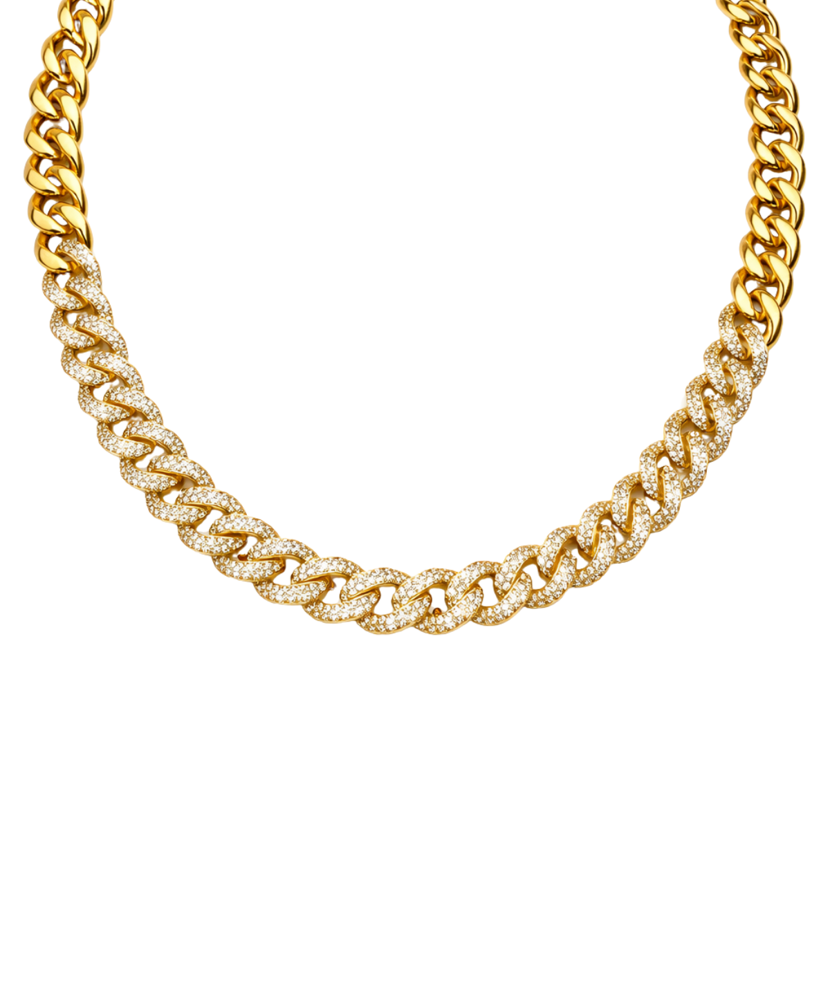 2.53ct Diamond 18K Gold Pave Miami Cuban Link Chain Necklace