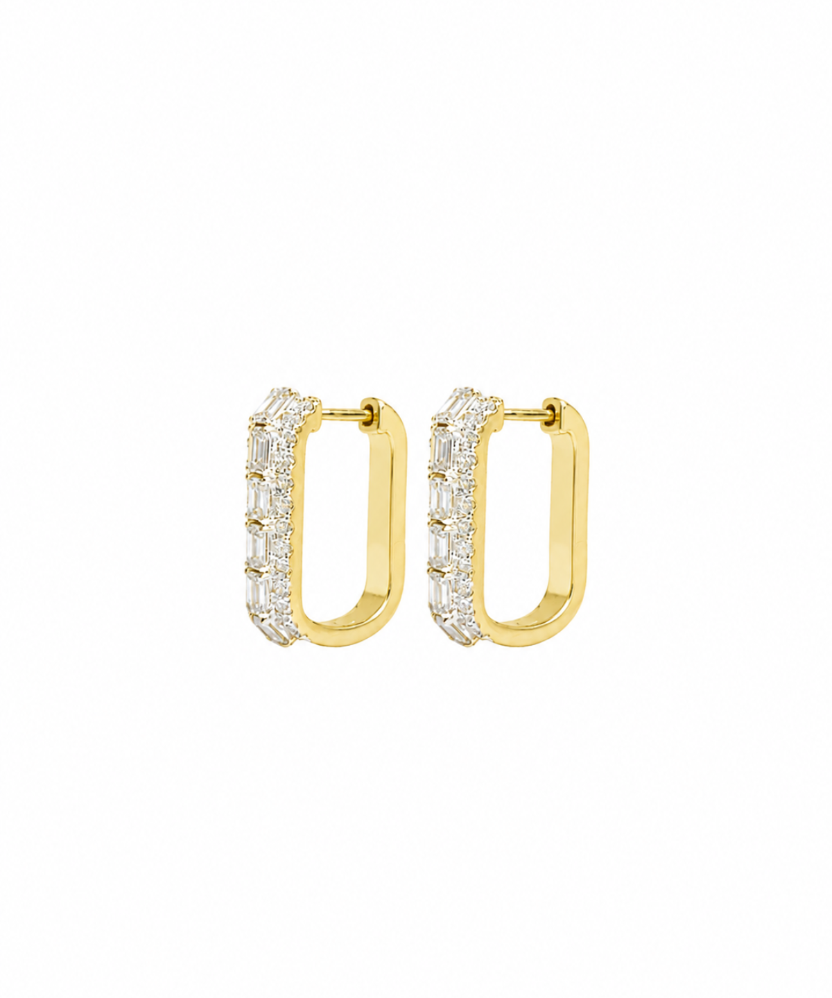 1.30ct Diamond 14K Gold Hoop Earrings