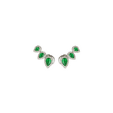 1.74ct Diamond Emerald 18K Gold Climber Earrings