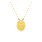 0.65cts Diamond 18K Gold Our Lady of Graces Medal Necklace