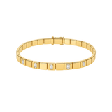 0.55ct Diamond 14K Gold Bezel Emerald Cut Link Bracelet