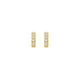 0.94ct Diamond 14K Gold Half Bezel Hoop Earrings