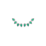 2.20ct Diamond Emerald 18K Gold Climber Earrings