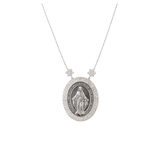 0.65cts Diamond 18K Gold Our Lady of Graces Medal Necklace