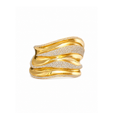 6.87ct Diamond 14K Gold Statement Cuff Bracelet
