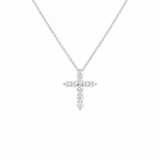 1.50ct Diamond Platinum Cross Pendant Necklace