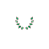 2.72ct Diamond Emerald 18K Gold Climber Earrings