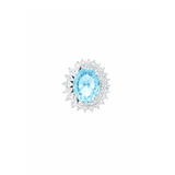 6.05ct Diamond Aquamarine Platinum Cocktail Ring