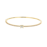 1.01ct Diamond 18K Gold Solitaire Bangle Bracelet