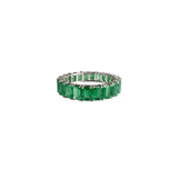 5.80ct Emerald 18K Gold Eternity Band Ring