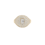 2.40ct Diamond 18K Gold Pave Signet Ring