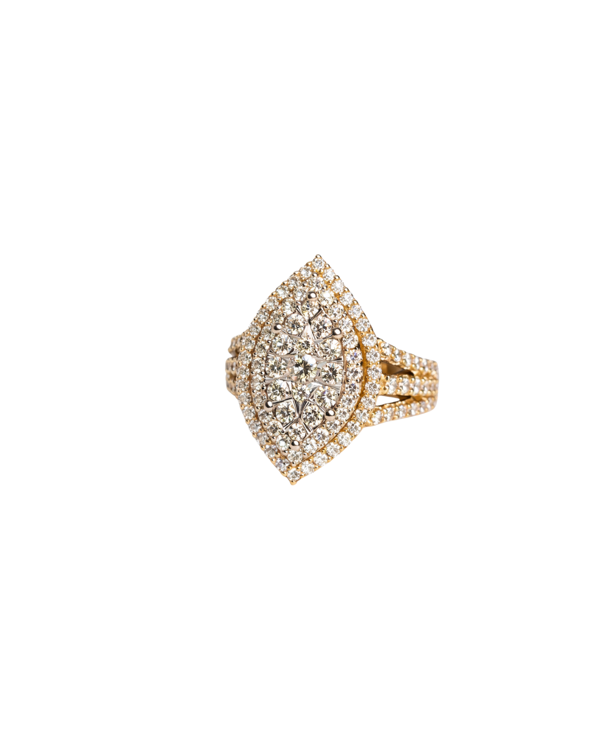 2.00ct Diamond 14K Gold Pear Cocktail Ring