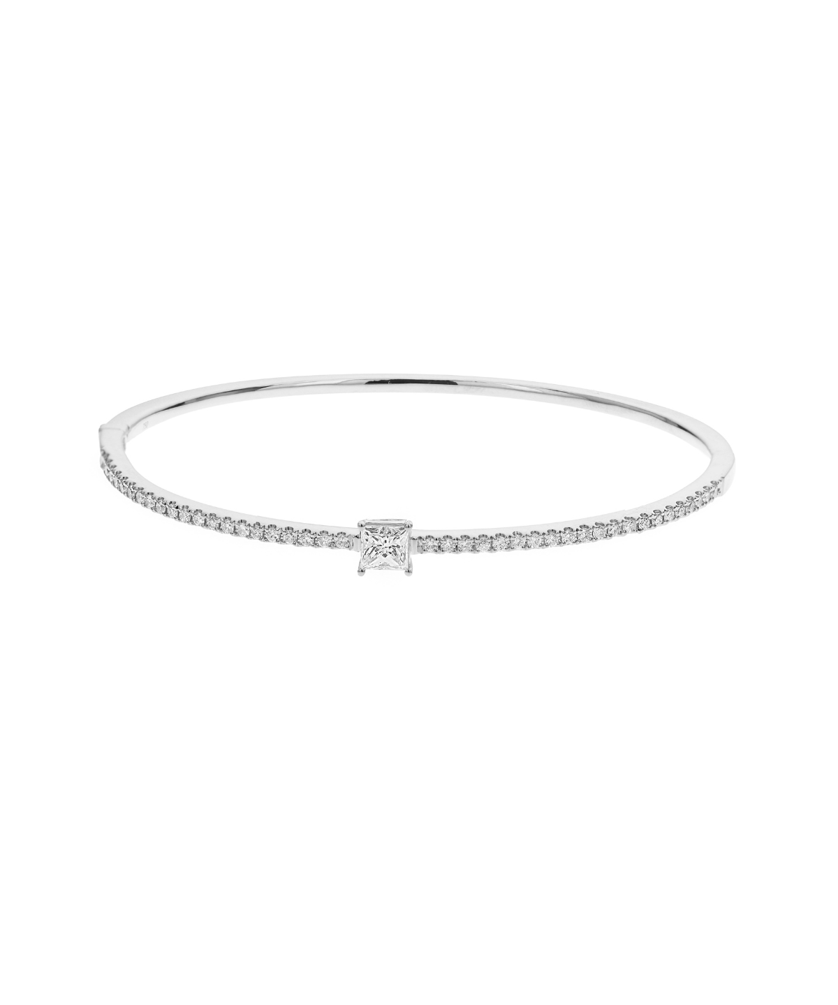 1.01ct Diamond 18K Gold Solitaire Bangle Bracelet